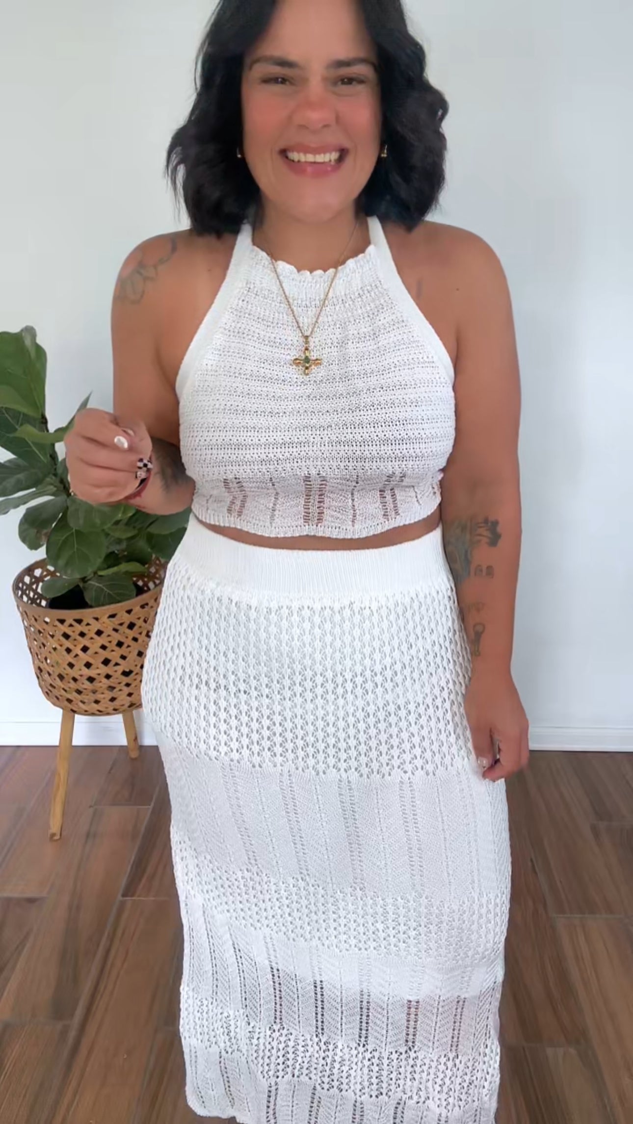White Crochet Dress