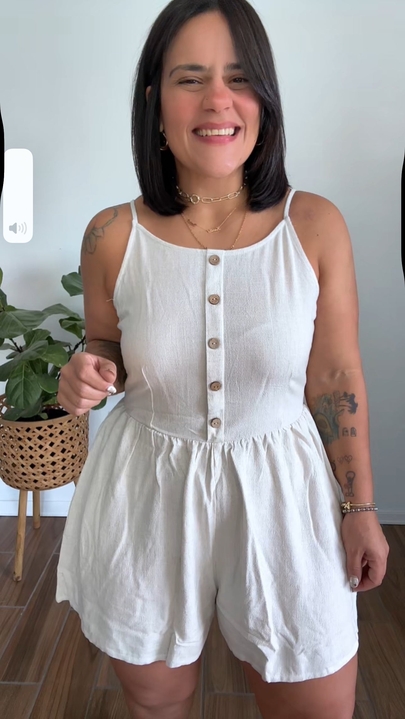 Linen Oatmeal Romper