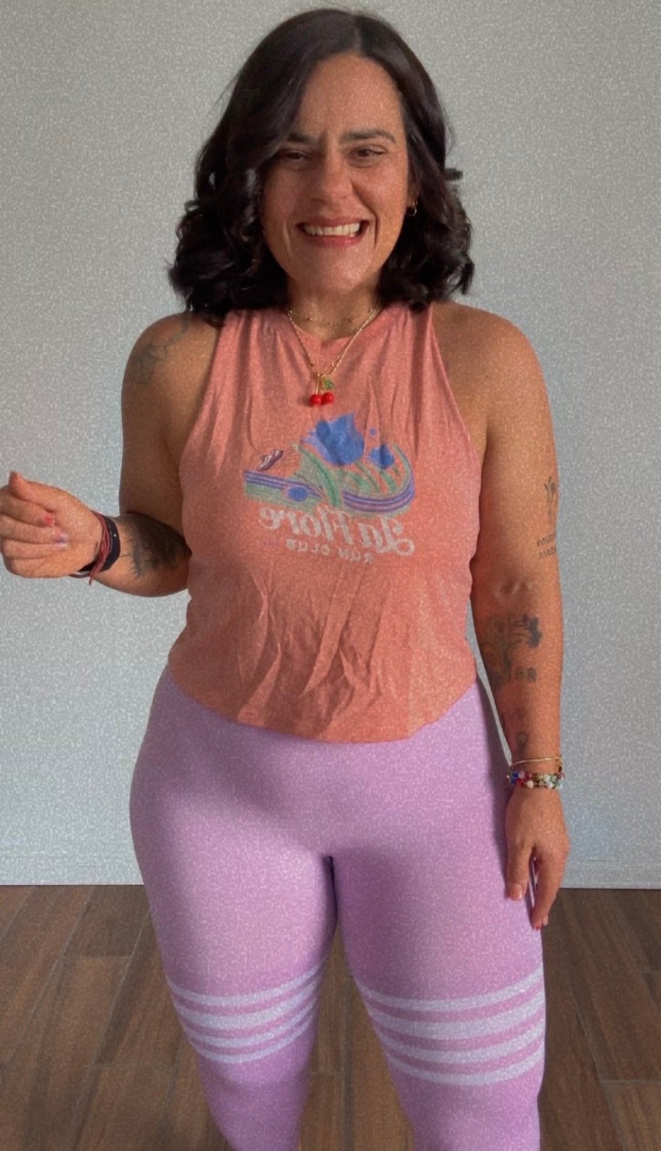 Pink Flore Run Club Top