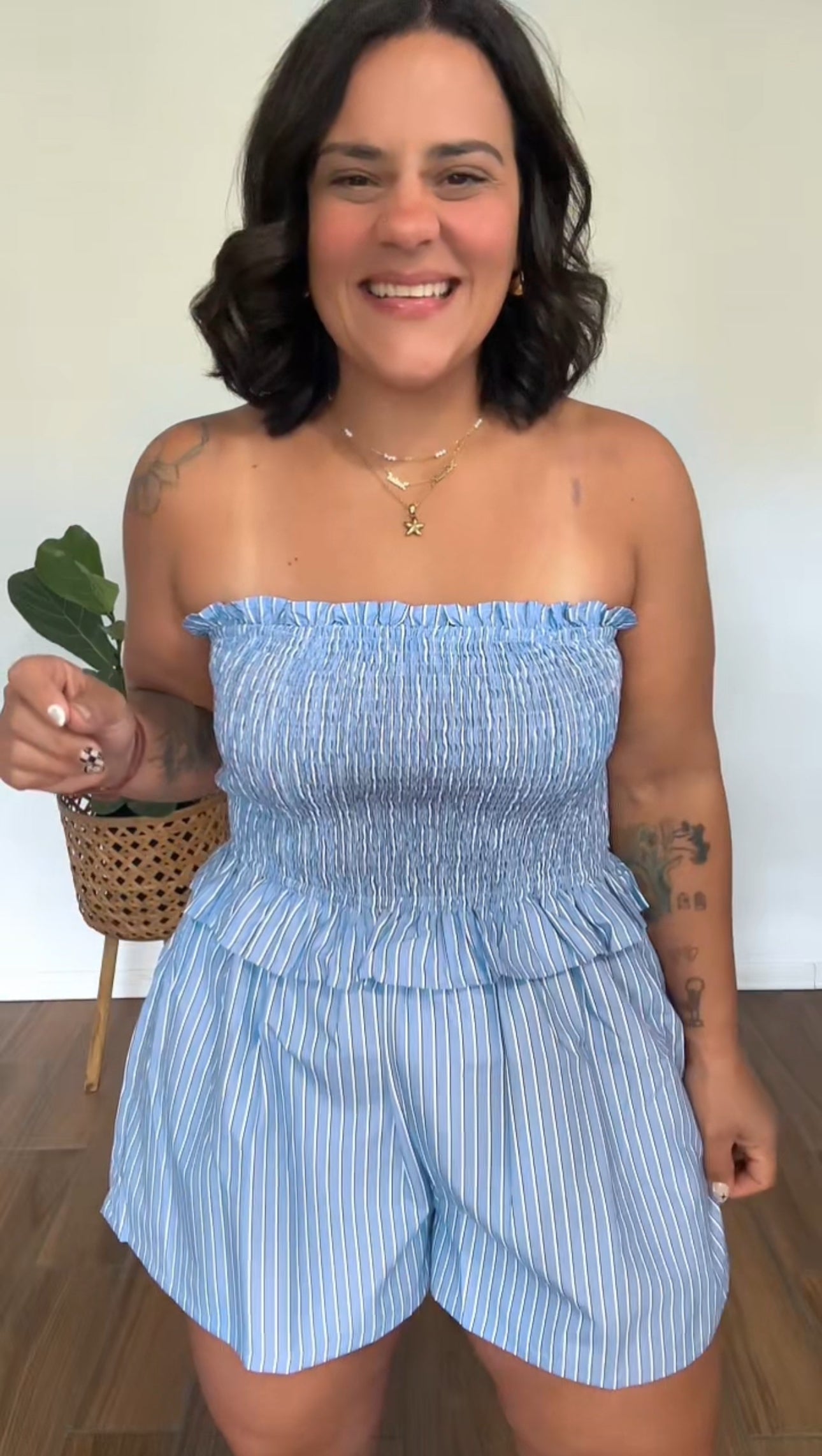 Striped Blue Romper