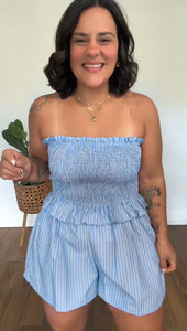 Striped Blue Romper