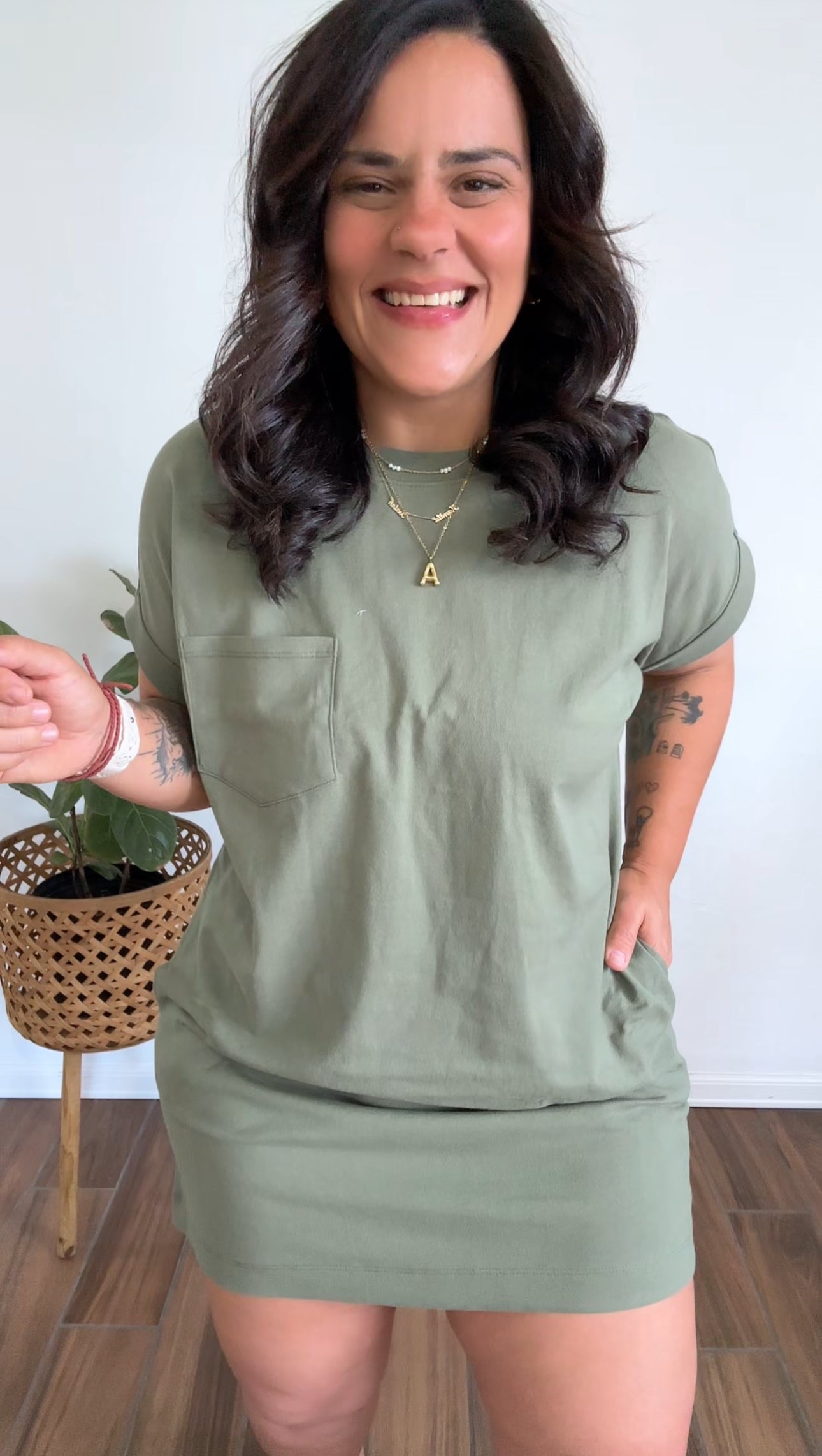 Olive Tshirt Dress