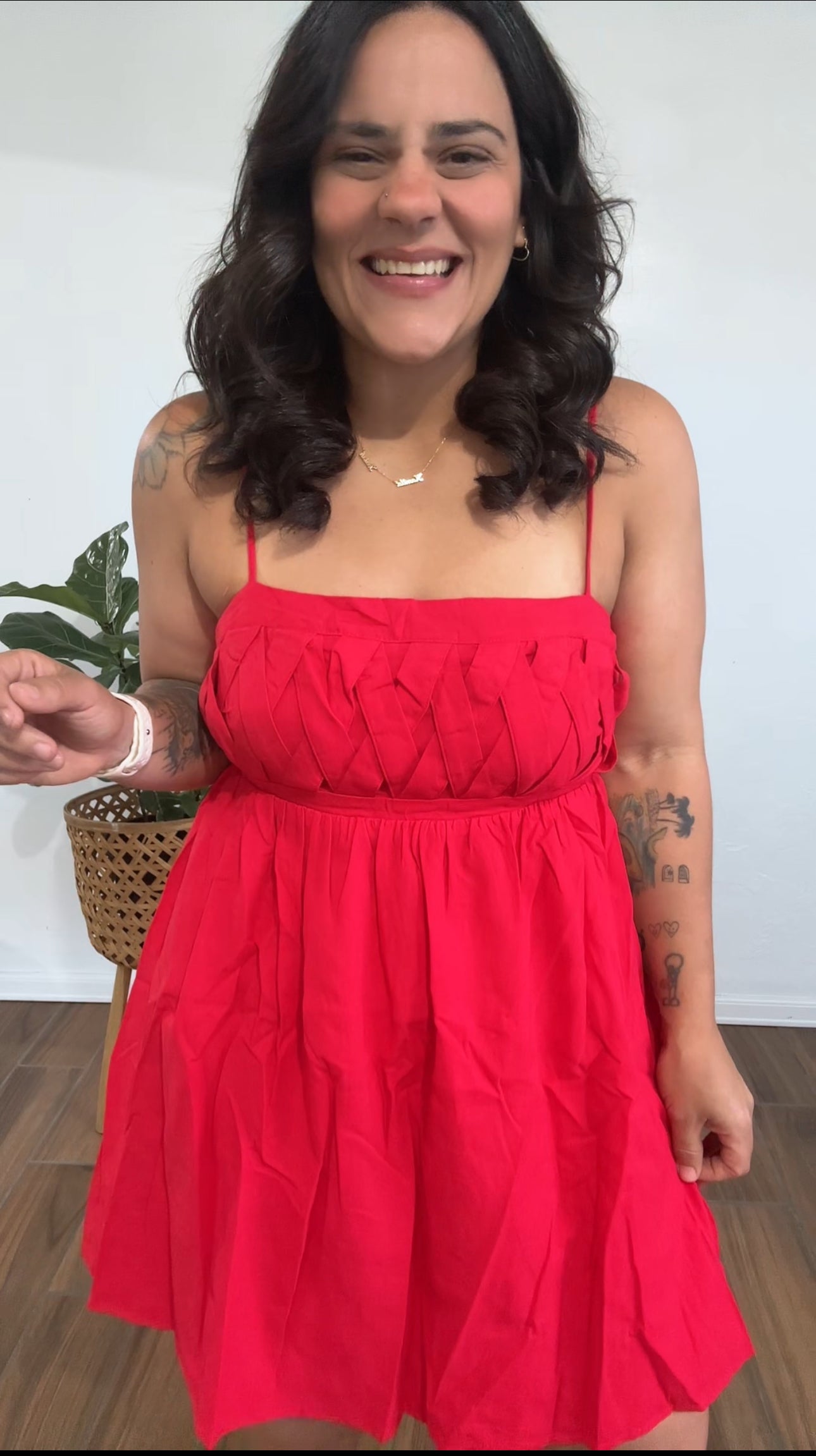 Linen Red Dress