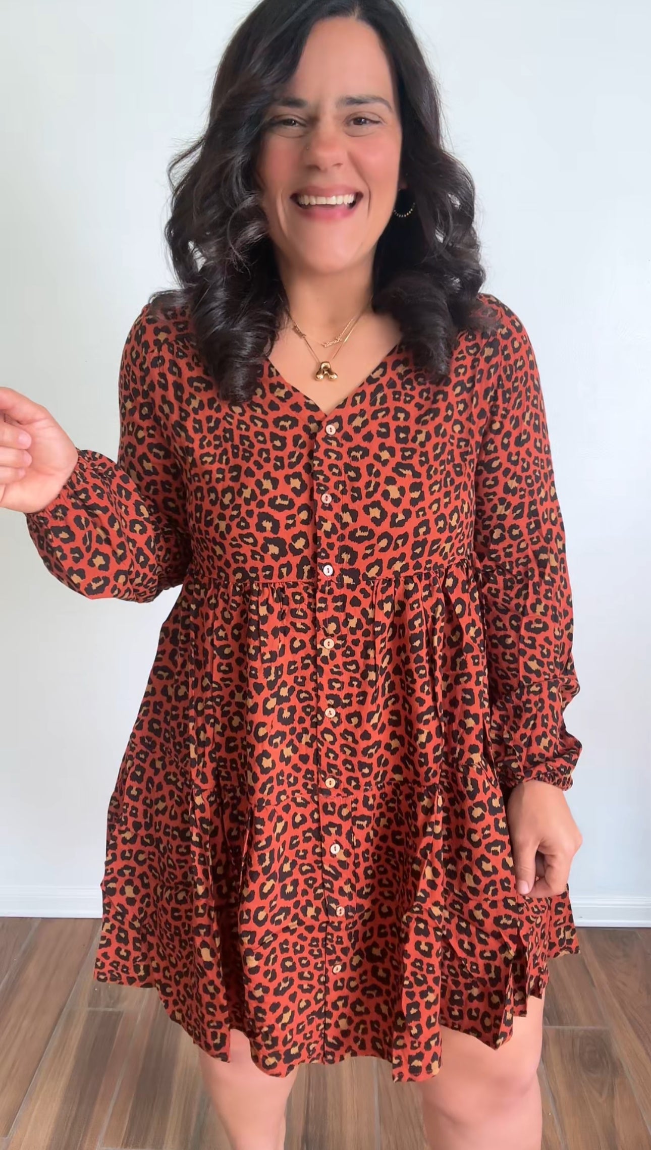 Linen Print Dress