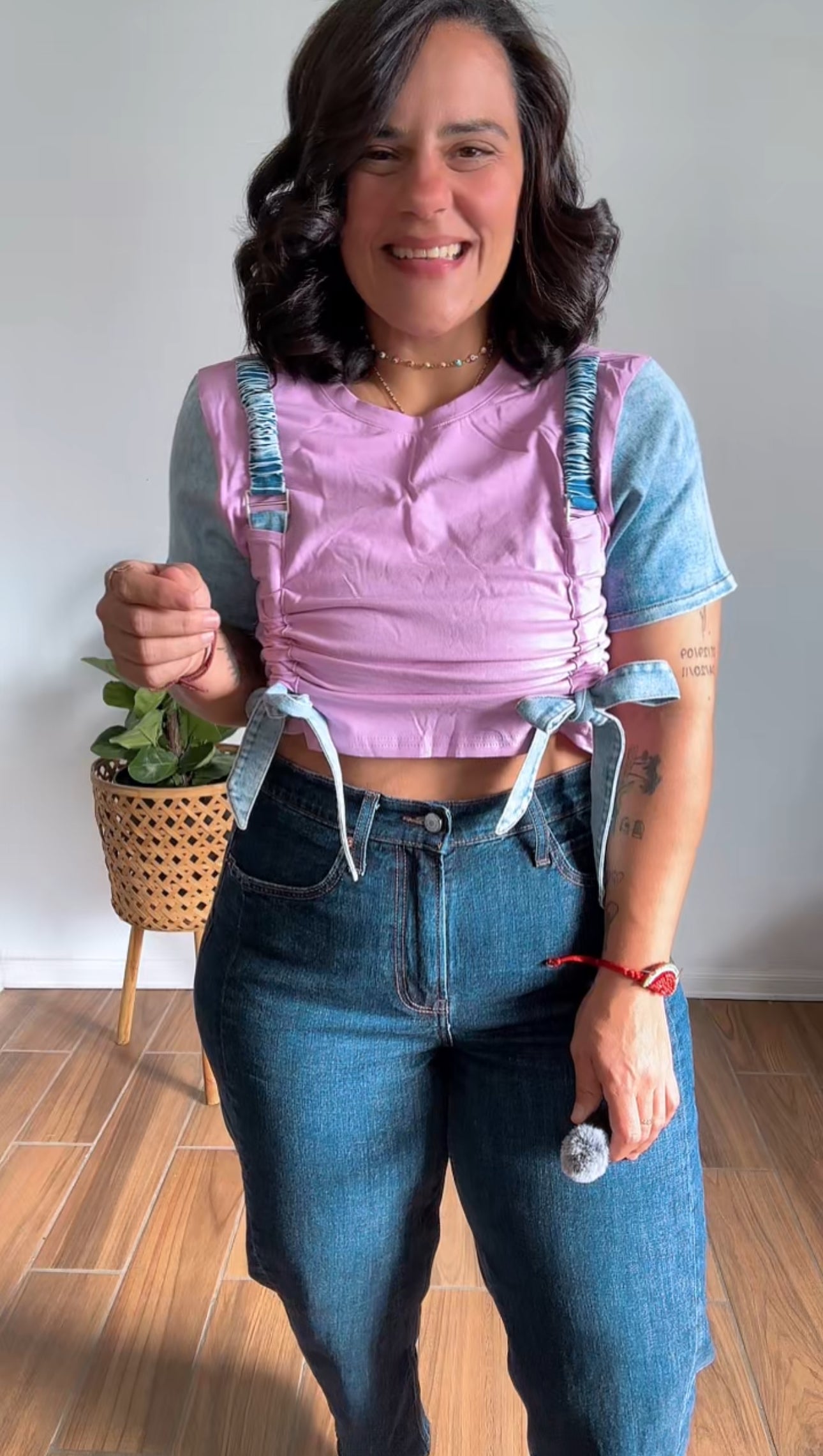 Denim Lilac Crop Top