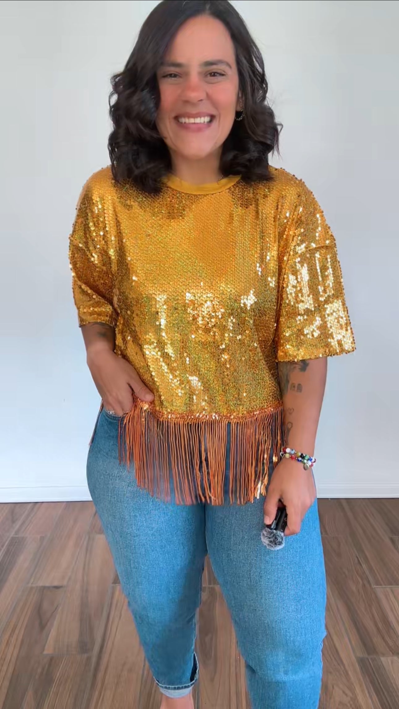 Gold Sequin Top