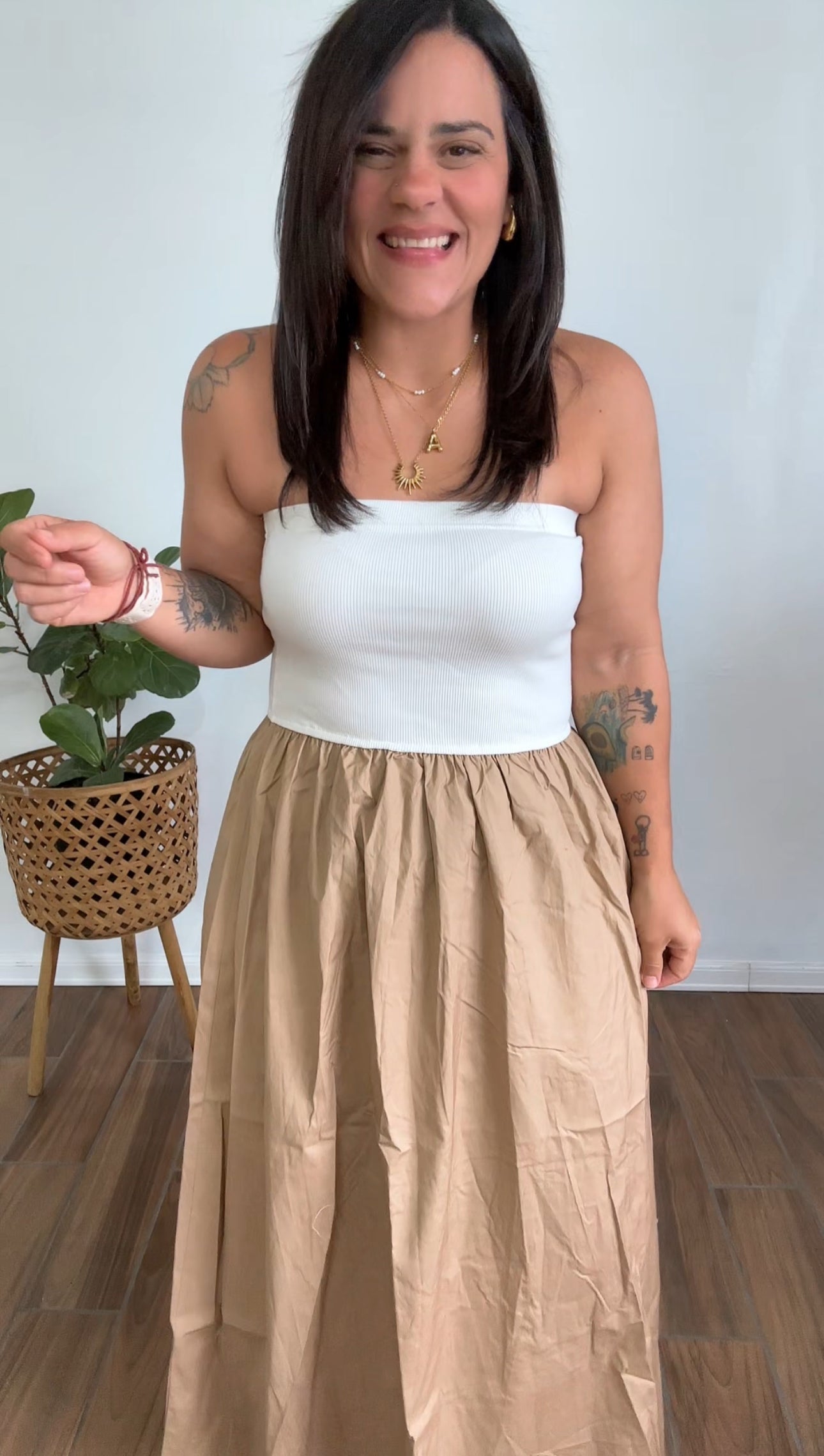 Preorden Taupe Combo Dress