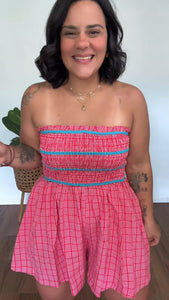 Red Pink Romper