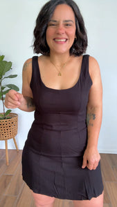 Linen Black Mini Dress