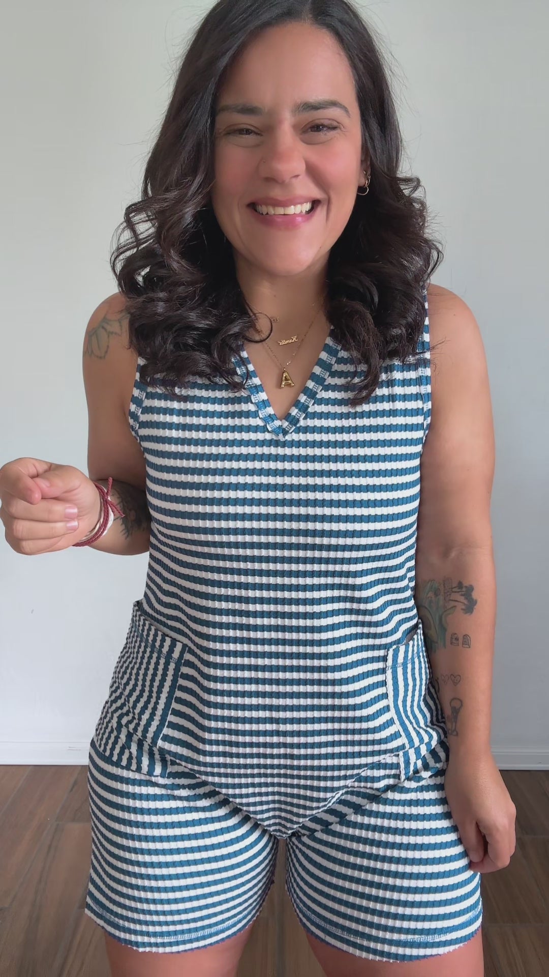 Striped Blue Romper