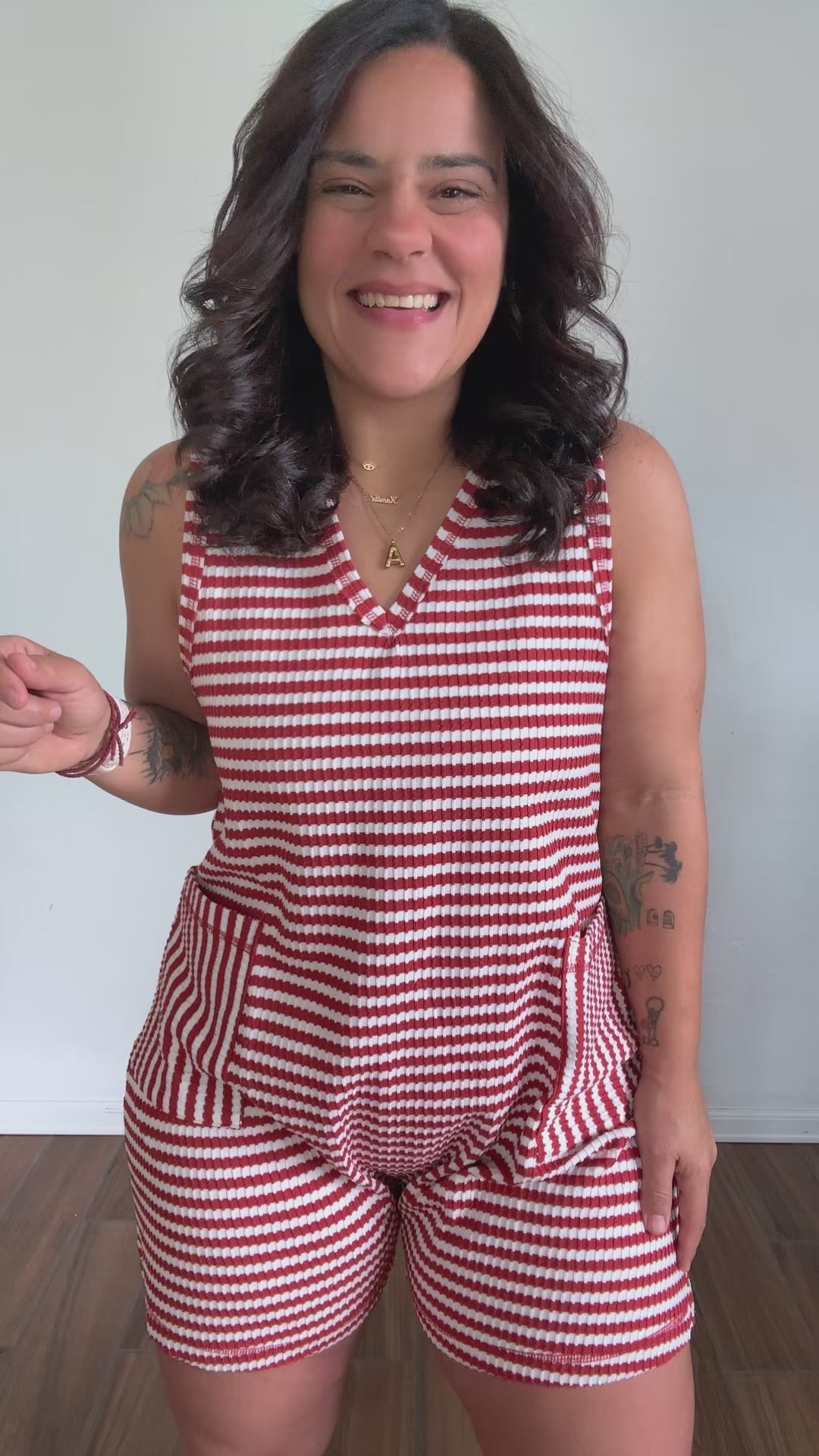 Striped Terracota Romper